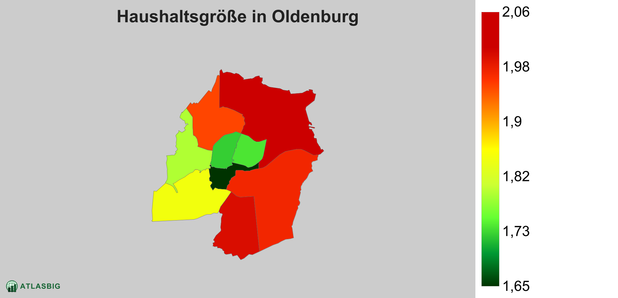 Durchschnittliche Haushaltsgröße in Oldenburg