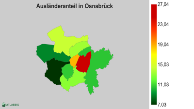Ausländeranteil in Osnabrück nach Postleitzahl Thumbnail