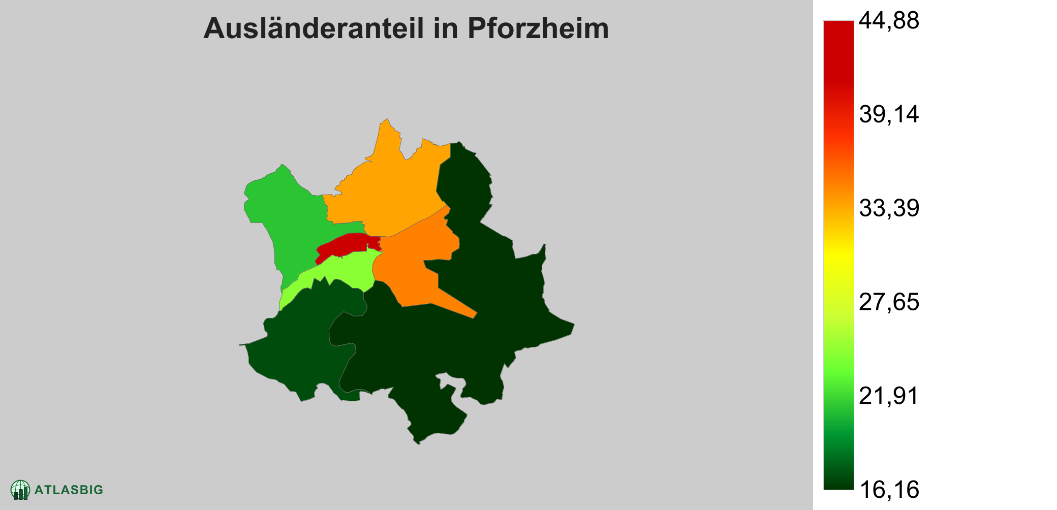 Ausländeranteil in Pforzheim: Wo die meisten Ausländer leben