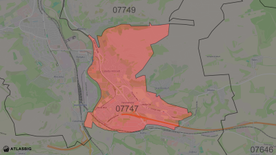 07747 mit angrenzenden Postleitzahlen Thumbnail