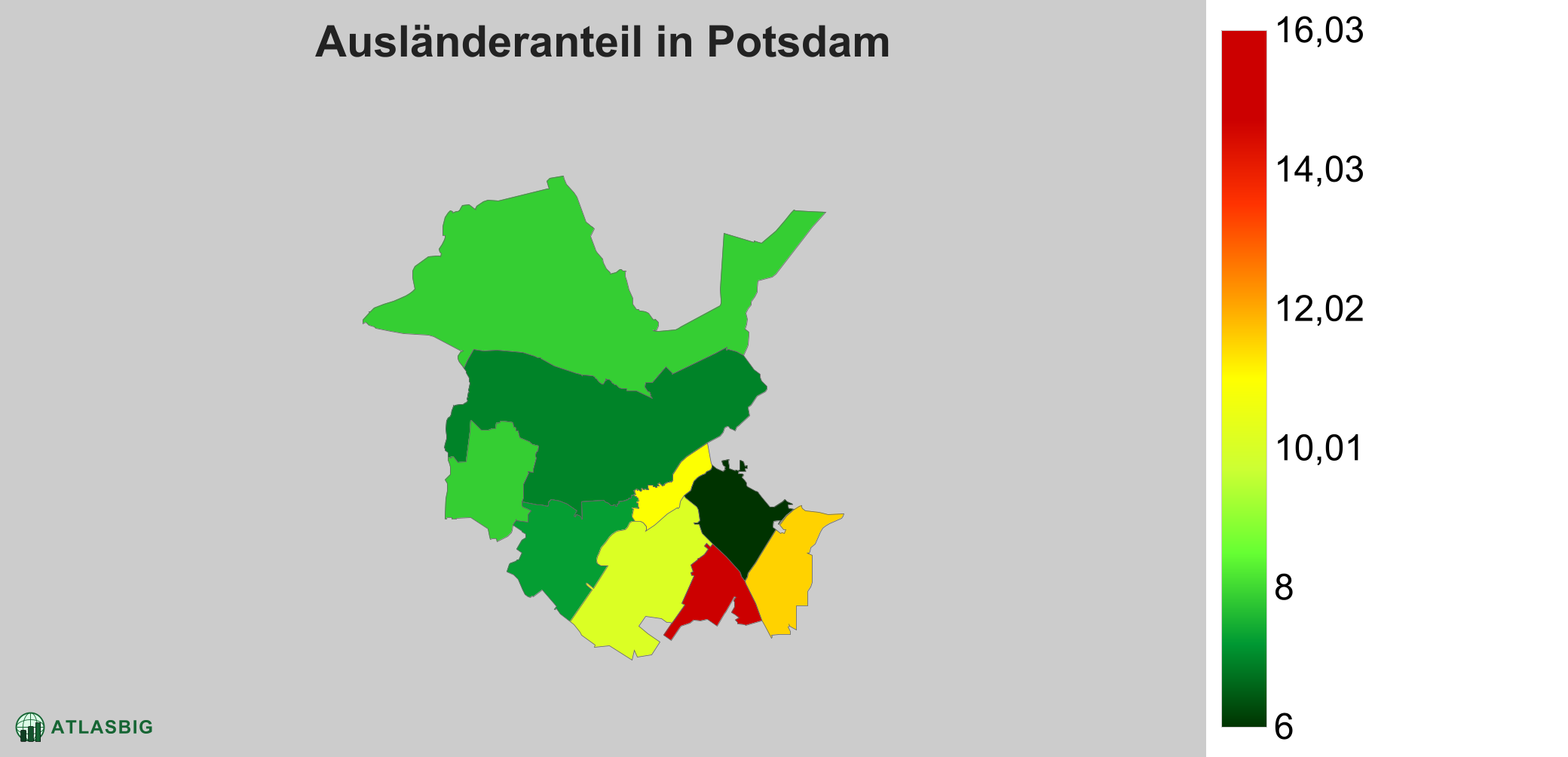 Ausländeranteil in Potsdam: Wo die meisten Ausländer leben