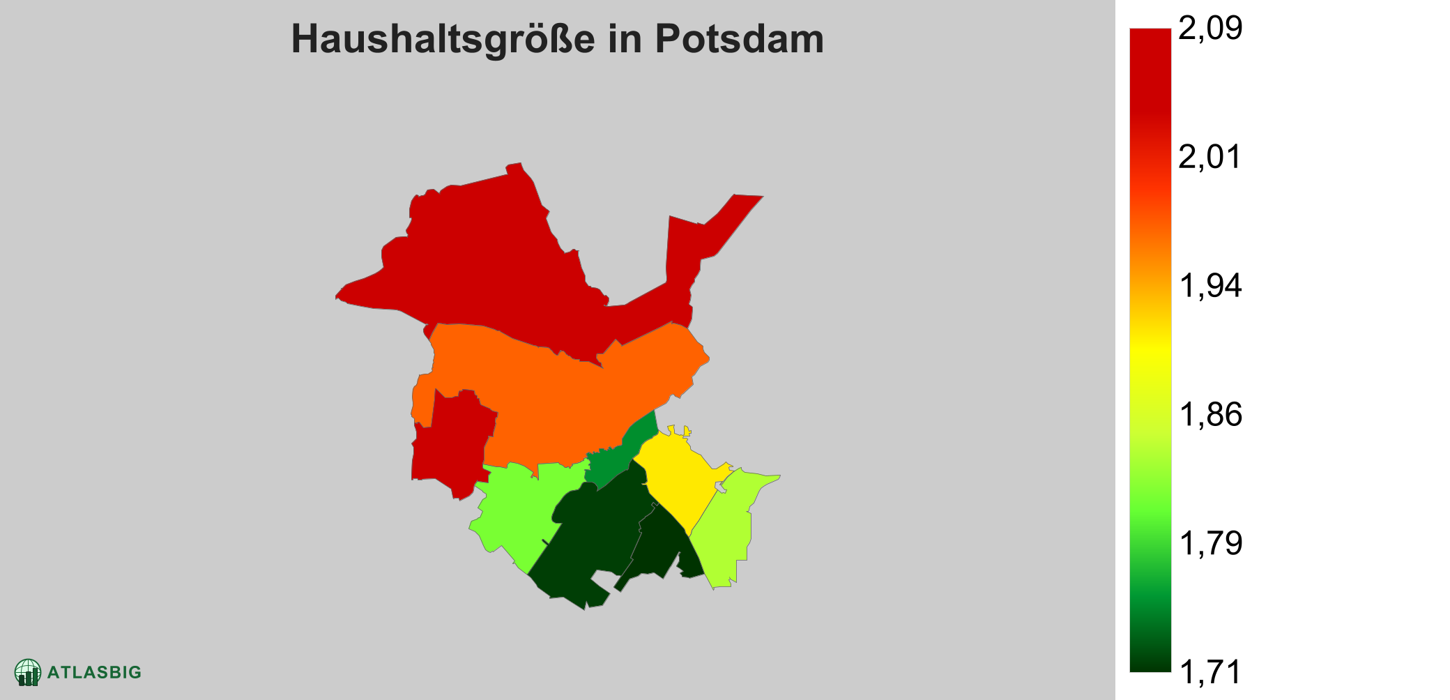 Durchschnittliche Haushaltsgröße in Potsdam