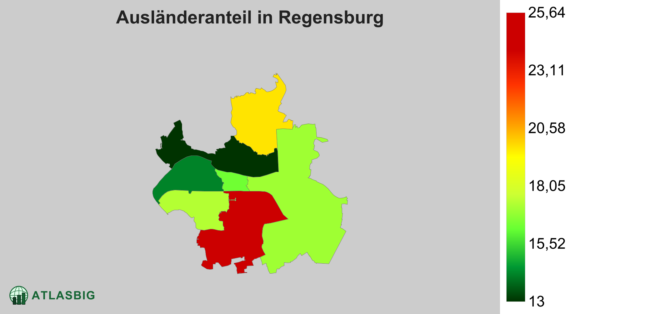 Ausländeranteil in Regensburg: Wo die meisten Ausländer leben