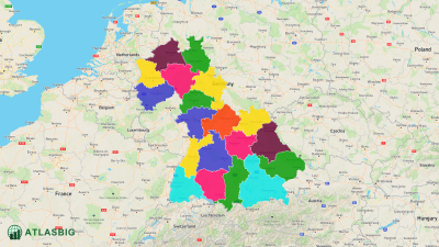Karte der Regierungsbezirke in Deutschland Thumbnail