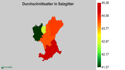 Durchschnittsalter in Salzgitter nach Postleitzahl Thumbnail