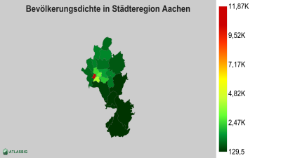 Bevölkerungsdichte in Städteregion Aachen nach Postleitzahl Thumbnail