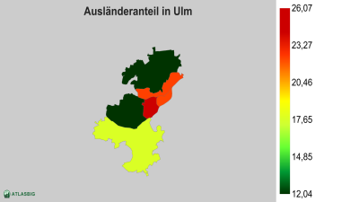 Ausländeranteil in Ulm nach Postleitzahl Thumbnail