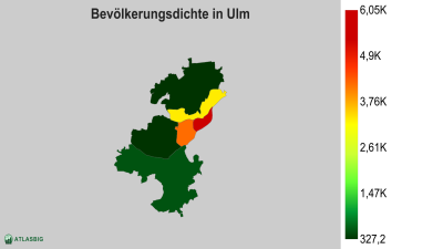 Bevölkerungsdichte in Ulm nach Postleitzahl Thumbnail