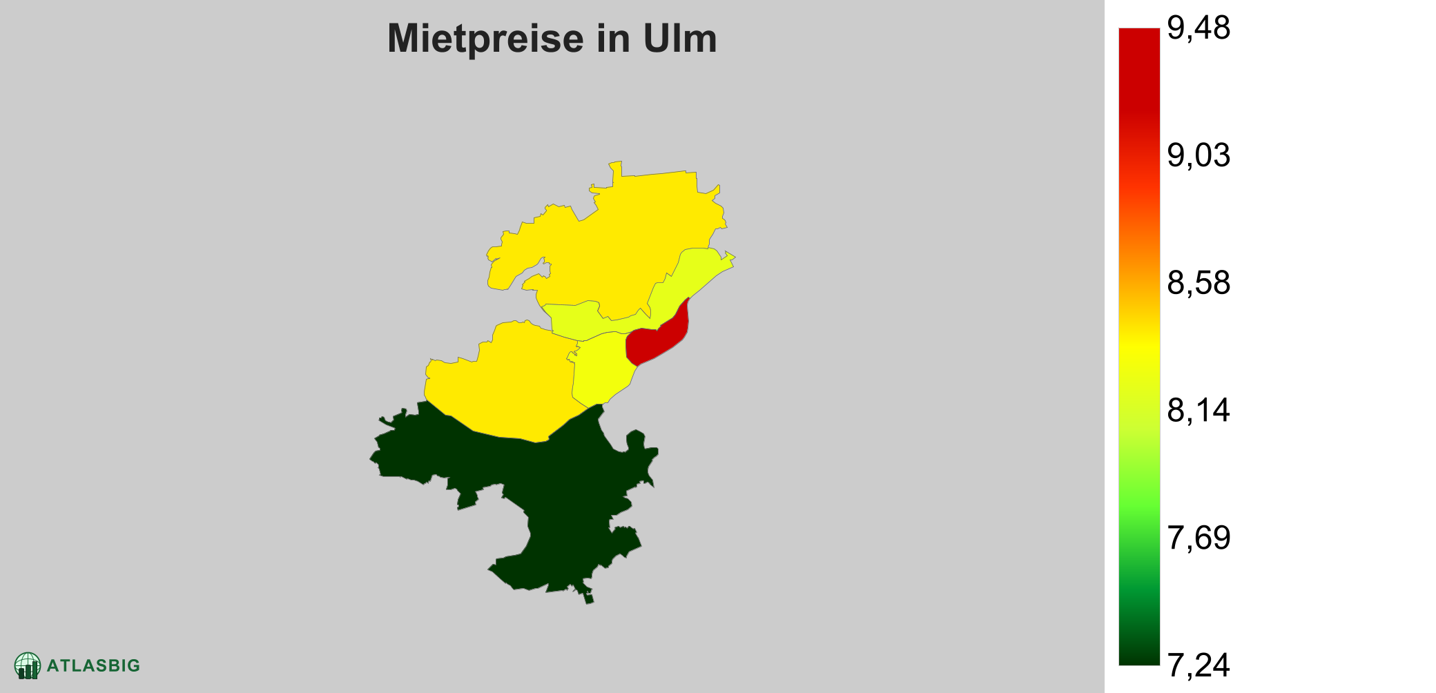 Mietpreise in Ulm: Durchschnittliche Kaltmiete pro m²