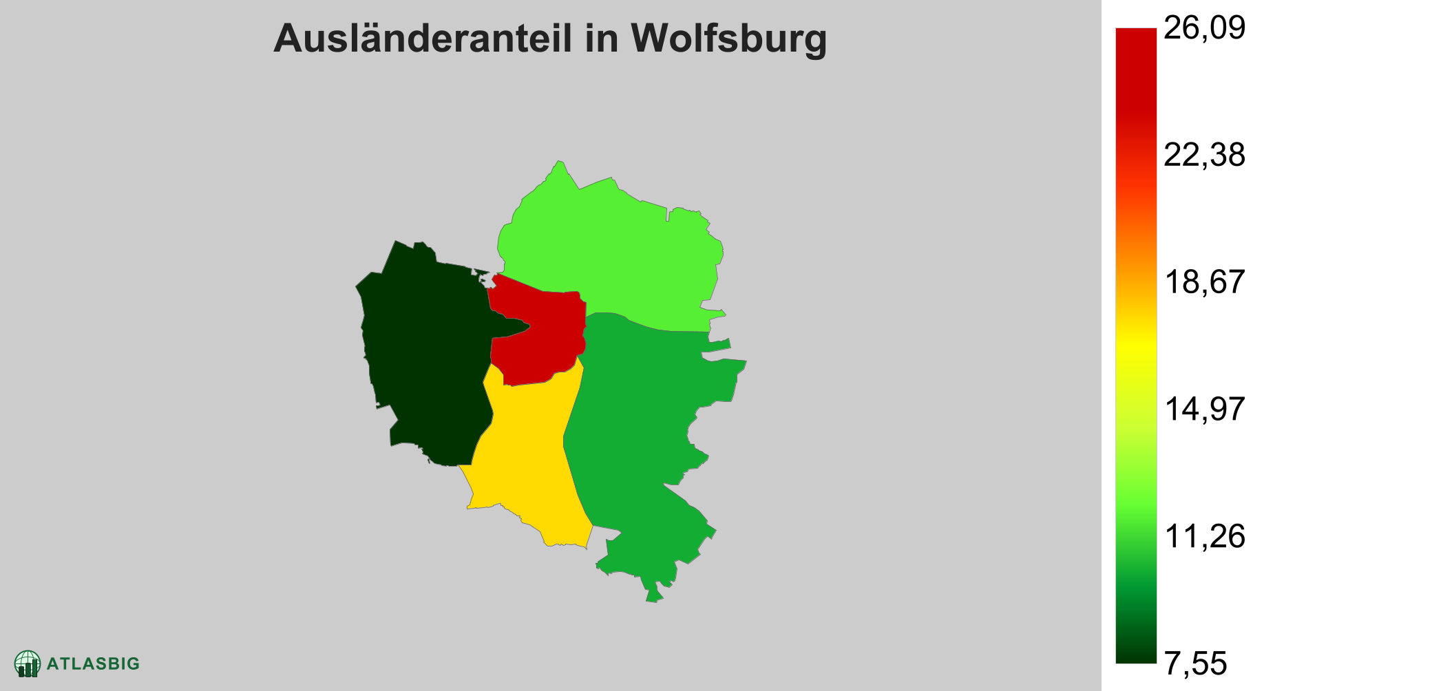 Ausländeranteil in Wolfsburg: Wo die meisten Ausländer leben