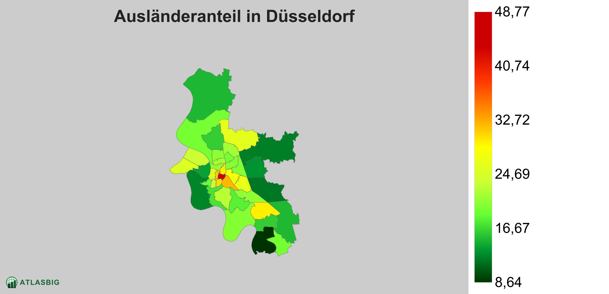 Ausländeranteil in Düsseldorf: Wo die meisten Ausländer leben