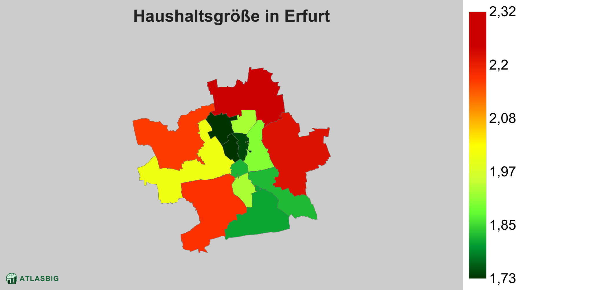 Durchschnittliche Haushaltsgröße in Erfurt