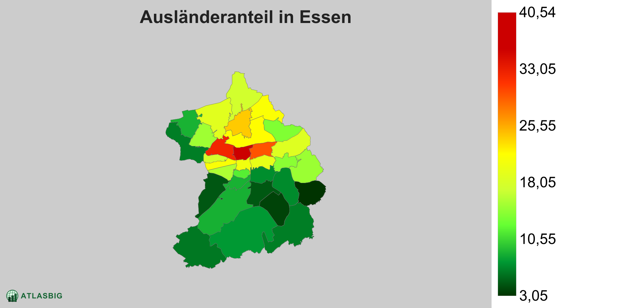 Ausländeranteil in Essen: Wo die meisten Ausländer leben