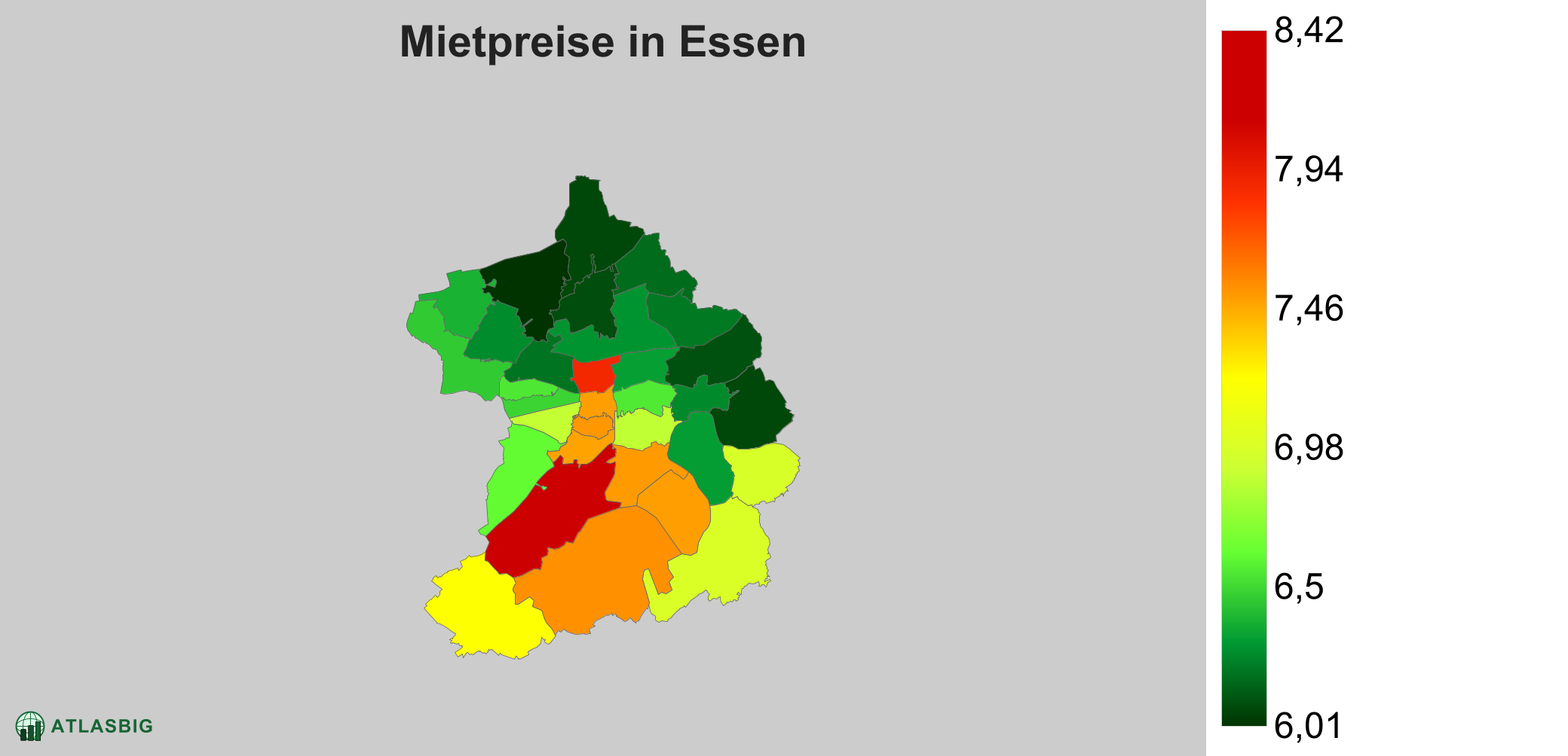 Mietpreise in Essen: Durchschnittliche Kaltmiete pro m²