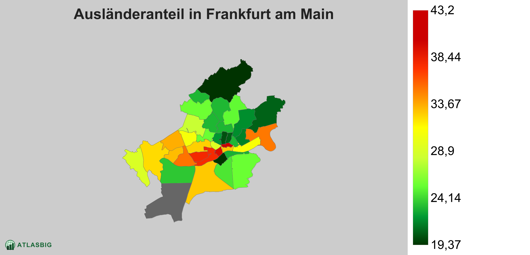 Ausländeranteil in Frankfurt am Main: Wo die meisten Ausländer leben