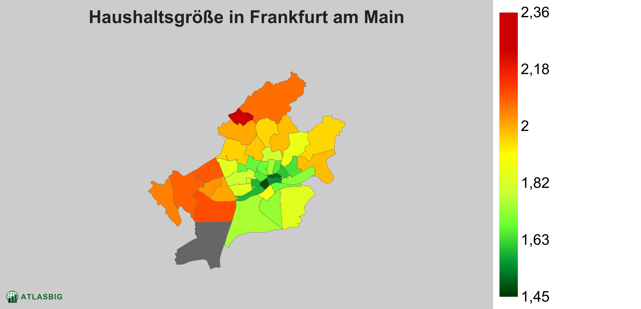 Durchschnittliche Haushaltsgröße in Frankfurt am Main