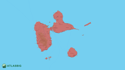 Karte von Guadeloupe Thumbnail