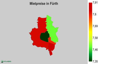 Mietpreise in Fürth nach Postleitzahl Thumbnail