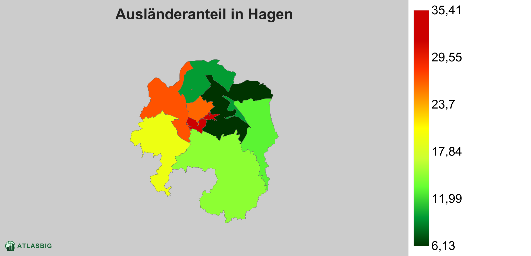Ausländeranteil in Hagen: Wo die meisten Ausländer leben