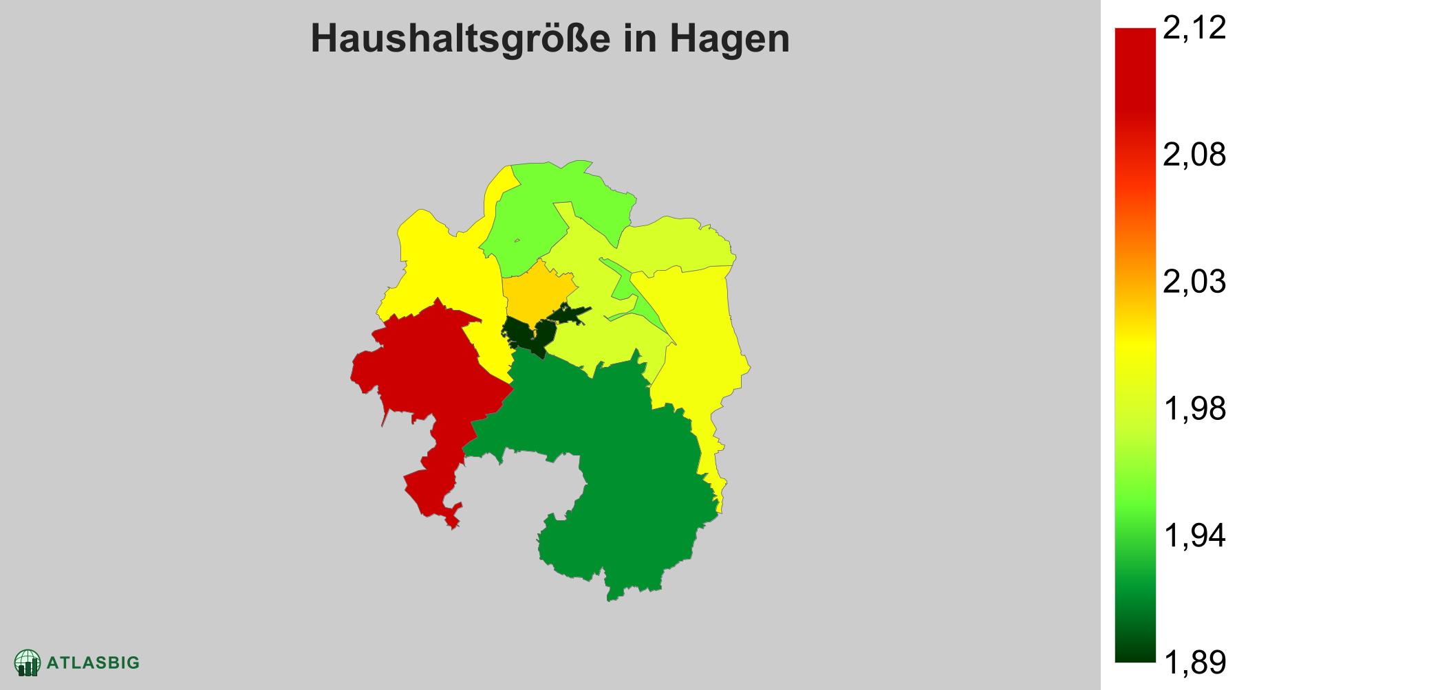Durchschnittliche Haushaltsgröße in Hagen