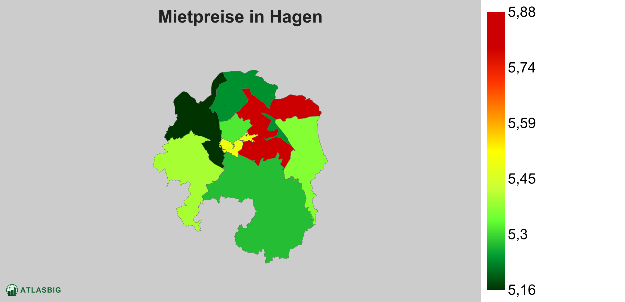 Mietpreise in Hagen: Durchschnittliche Kaltmiete pro m²