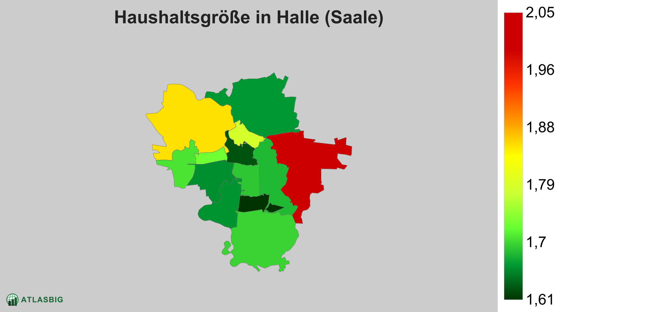 Durchschnittliche Haushaltsgröße in Halle (Saale)