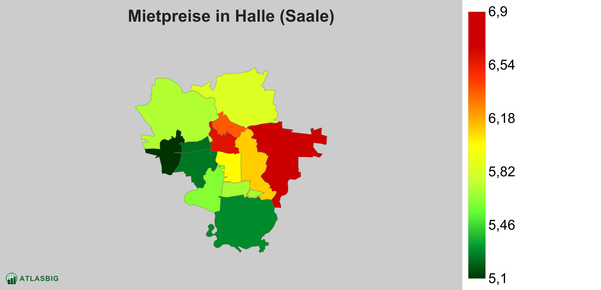 Mietpreise in Halle (Saale): Durchschnittliche Kaltmiete pro m²