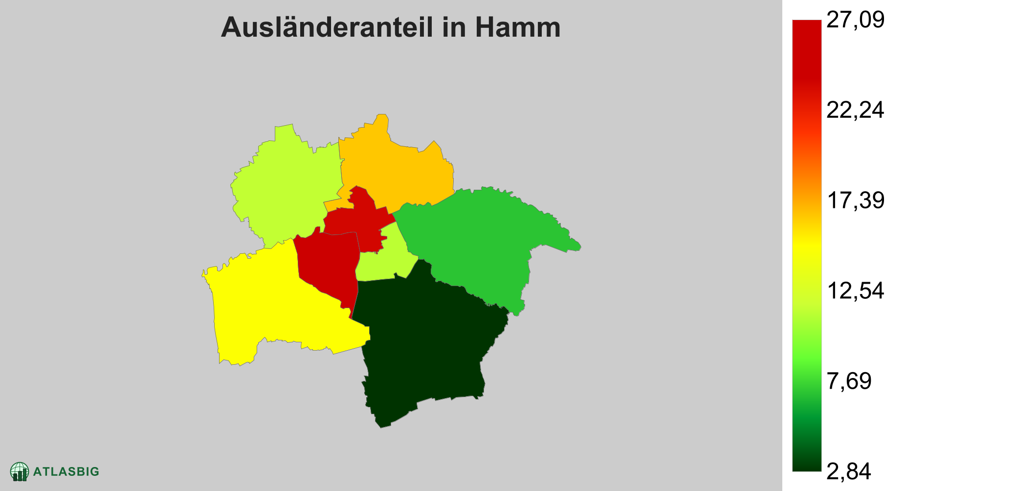 Ausländeranteil in Hamm: Wo die meisten Ausländer leben