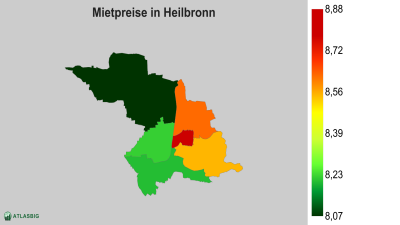 Mietpreise in Heilbronn nach Postleitzahl Thumbnail