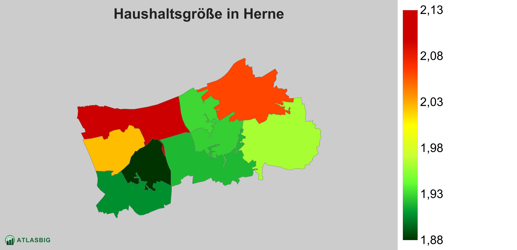 Durchschnittliche Haushaltsgröße in Herne