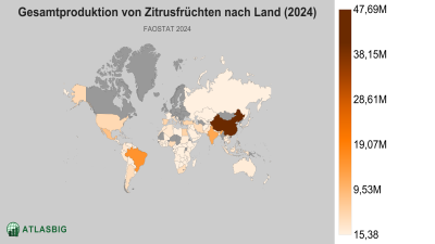 Gesamtproduktion von Zitrusfrüchten nach Land (2024) Thumbnail