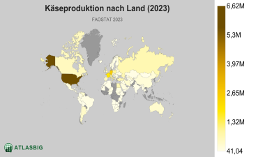 Käseproduktion nach Land (2023) Thumbnail