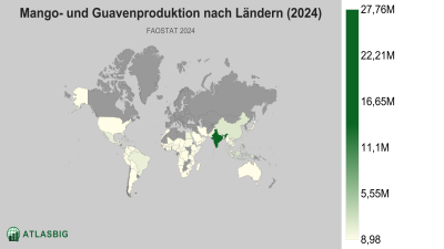 Mango- und Guavenproduktion nach Ländern (2024) Thumbnail