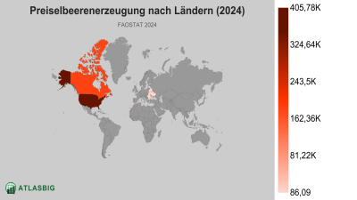 Preiselbeerenerzeugung nach Ländern (2024) Thumbnail