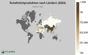 Schafmilchproduktion nach Ländern (2024) Thumbnail