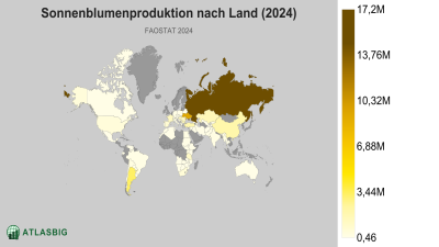 Sonnenblumenproduktion nach Land (2024) Thumbnail
