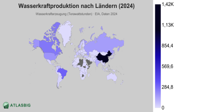 Wasserkraftproduktion nach Ländern 2026 Thumbnail