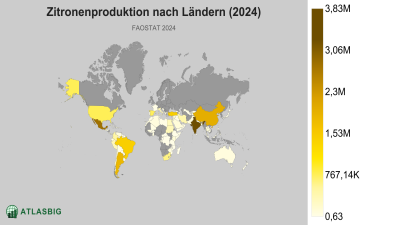 Zitronenproduktion nach Ländern (2024) Thumbnail