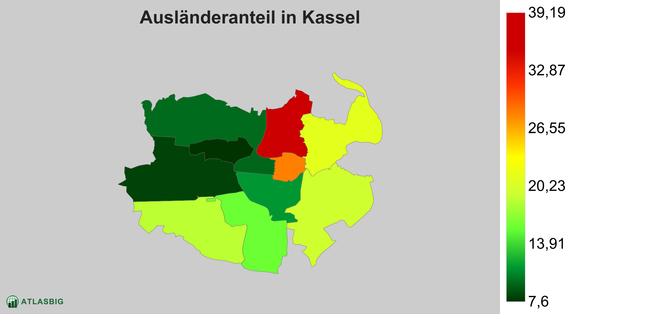 Ausländeranteil in Kassel: Wo die meisten Ausländer leben