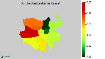 Durchschnittsalter in Kassel nach Postleitzahl Thumbnail