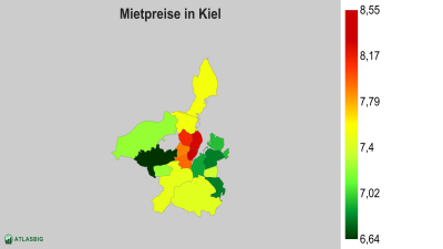 Mietpreise in Kiel nach Postleitzahl Thumbnail