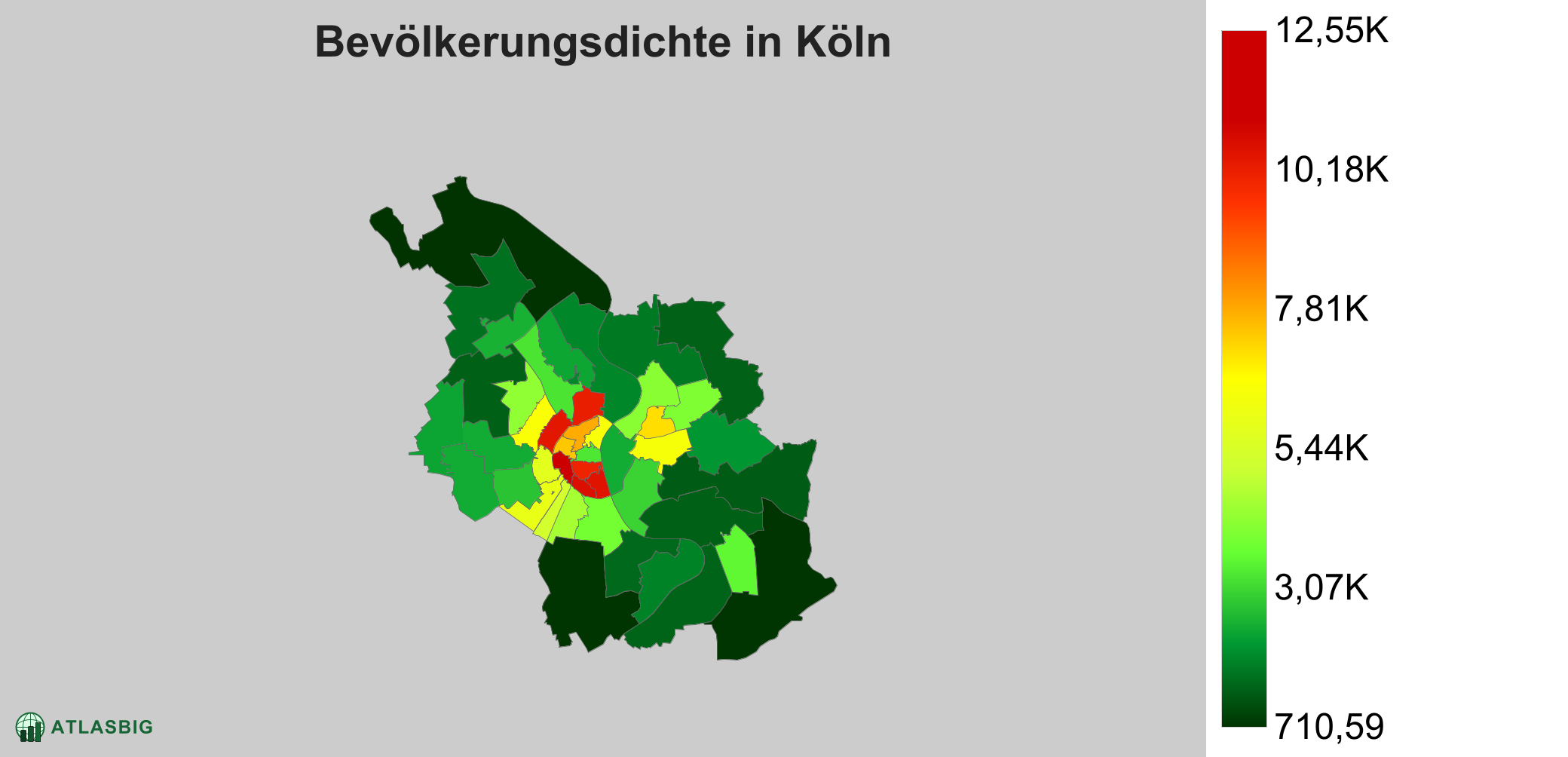 Bevölkerungsdichte in Köln: Die am dichtesten besiedelten Gebiete