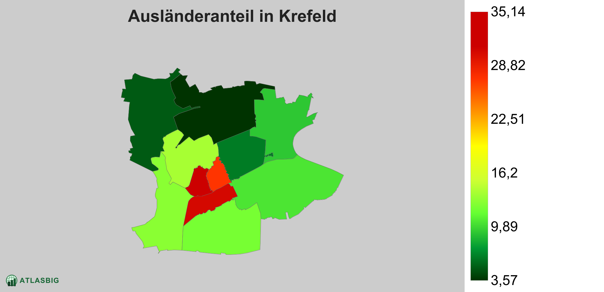 Ausländeranteil in Krefeld: Wo die meisten Ausländer leben