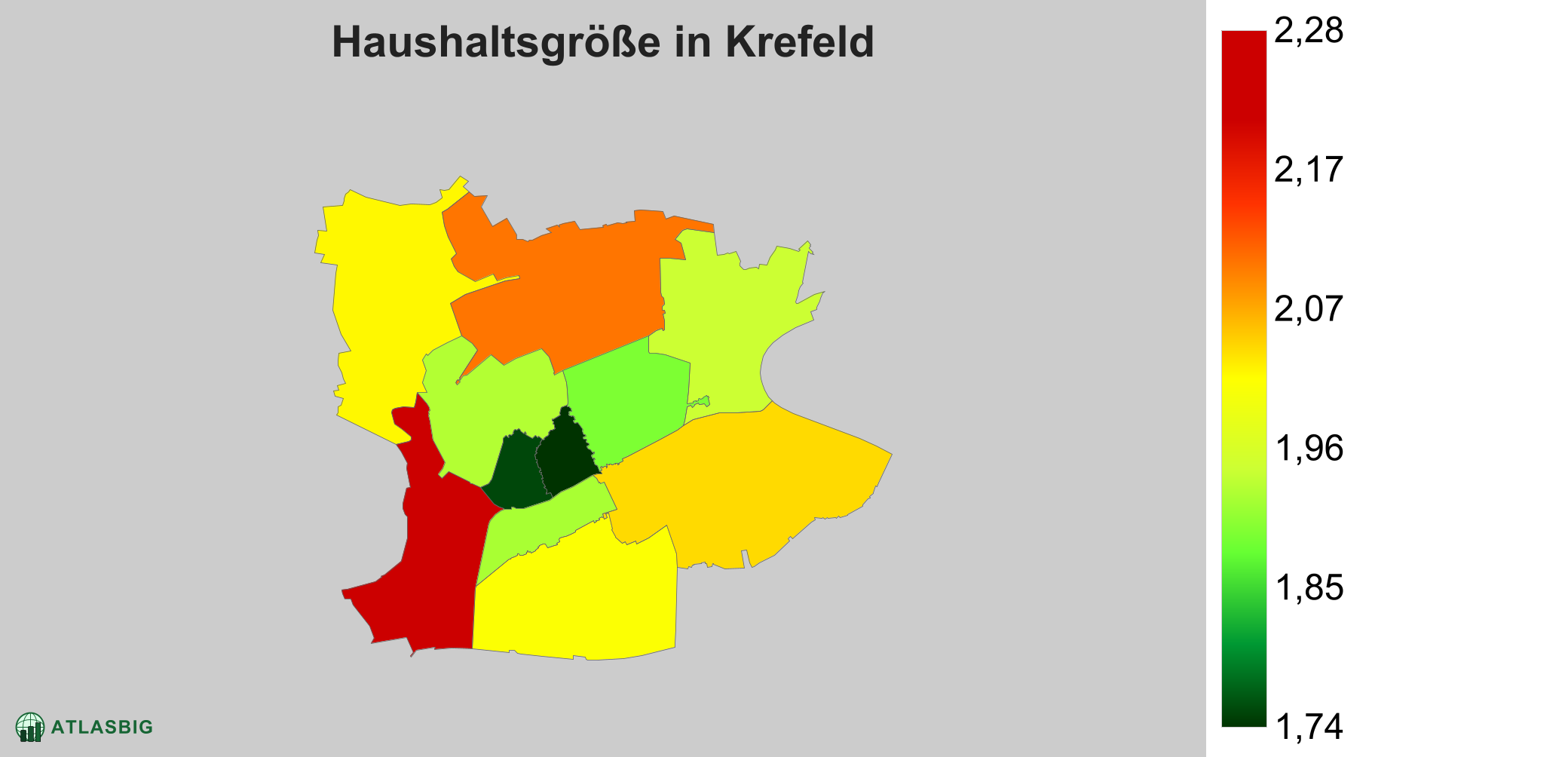 Durchschnittliche Haushaltsgröße in Krefeld