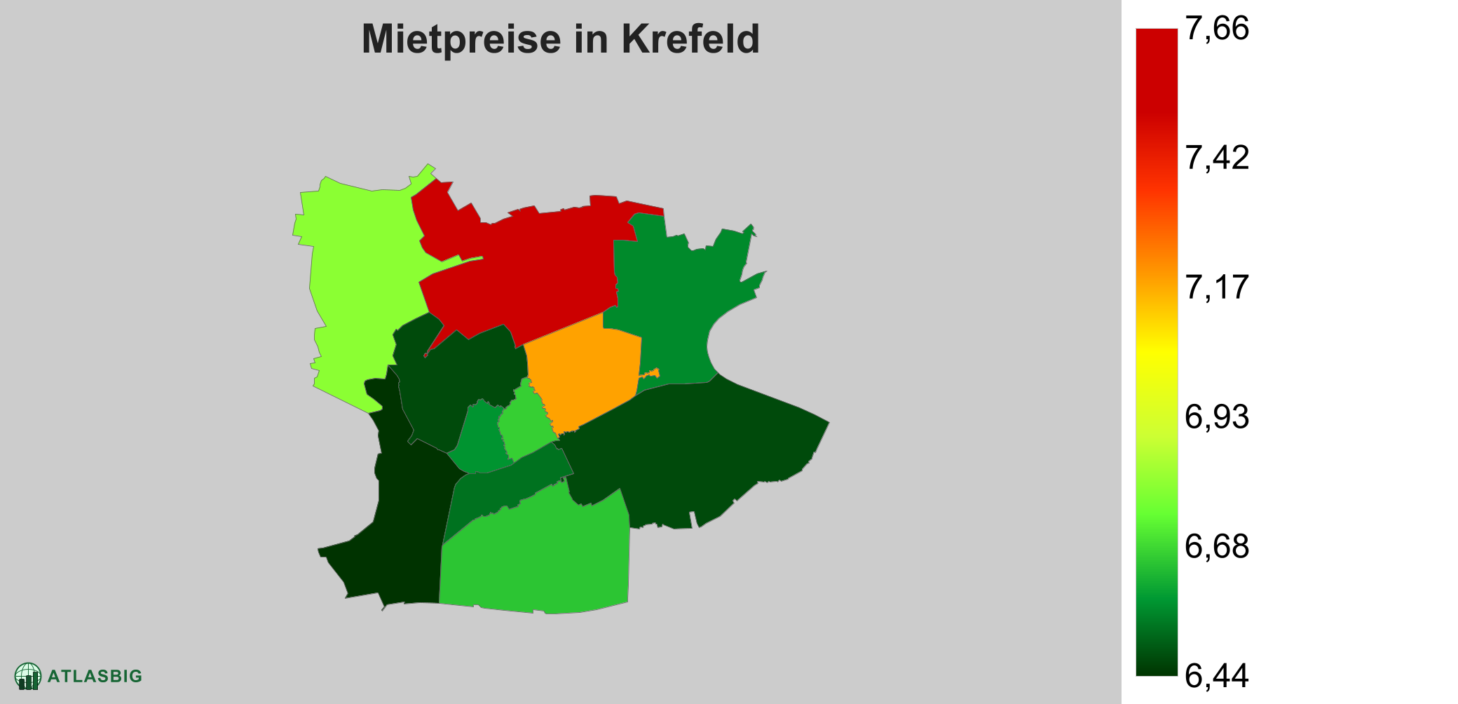 Mietpreise in Krefeld: Durchschnittliche Kaltmiete pro m²