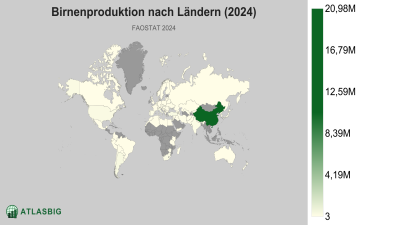 Birnenproduktion nach Ländern (2024) Thumbnail