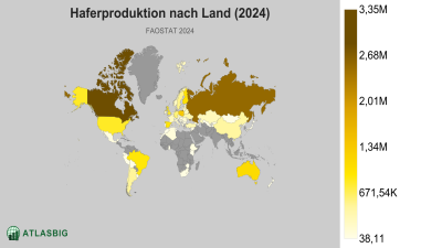 Haferproduktion nach Land 2026 Thumbnail
