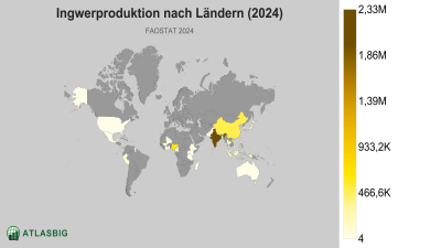 Ingwerproduktion nach Ländern (2024) Thumbnail