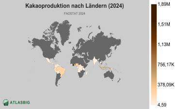 Kakaoproduktion nach Ländern 2026 Thumbnail