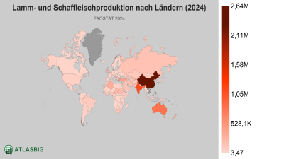 Lamm- und Schaffleischproduktion nach Ländern 2026 Thumbnail